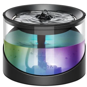 Super Quiet LED Light Dog Bowl Dispenser Plastic Pet Drinking Fountain