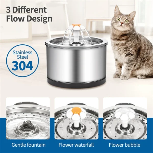 Stainless Steel 5L Plastic Dog Water Drinking Filters Automatic Cat Water Fountain