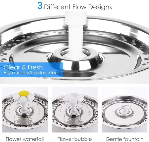 2.5L Automatic Stainless Steel Pet Drinking Fountain Pet Water Dispenser